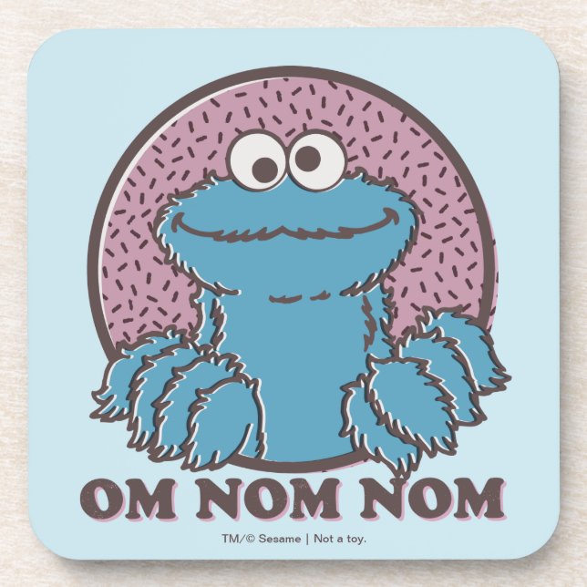 Cookie Monster | Om Nom Nom Getränkeuntersetzer (Vorderseite)