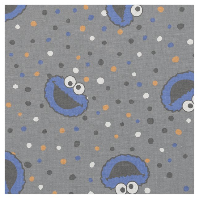 Cookie Monster | Polka-Dottern-Muster der 80er-Jah Stoff (Nahaufnahme)