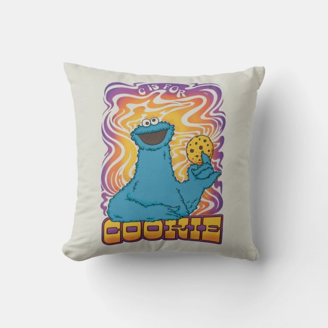 Cookie Monster | Psychedelisch Kissen (Vorderseite)