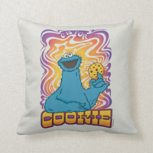 Cookie Monster   Psychedelisch Kissen