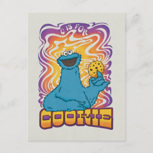 Cookie Monster Psychedelisch Postkarte