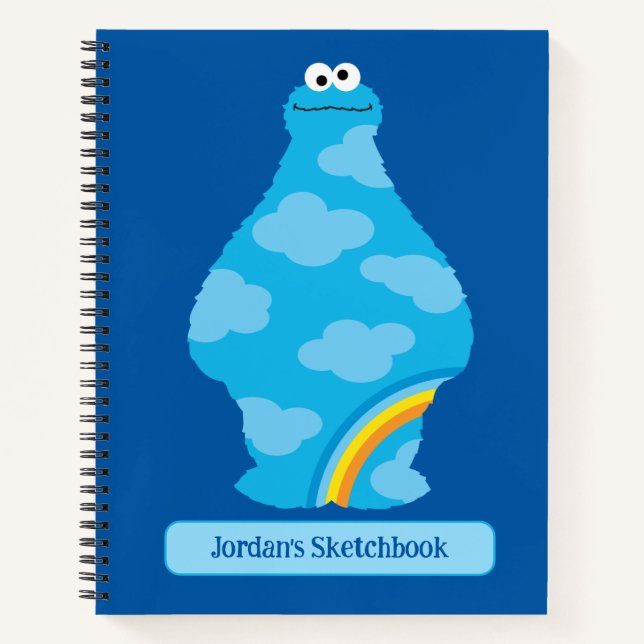 Cookie Monster Rainbows Zeichnend Notizbuch (Vorderseite)