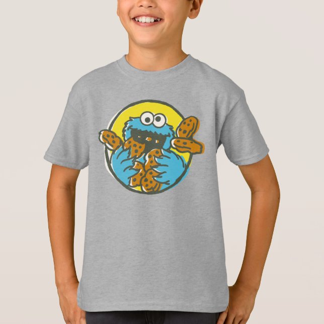 Cookie Monster Retro T-Shirt (Vorderseite)