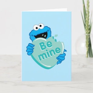 Cookie Monster "Sei Mein" Valentins-Herz Süßigkeit Feiertagskarte