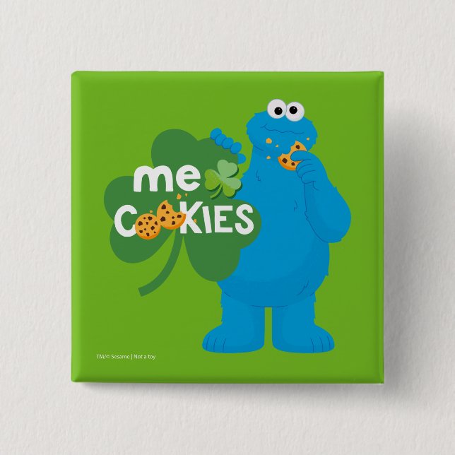 Cookie Monster | Shamrock Liebe Button (Vorderseite)