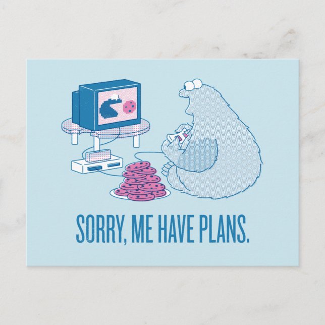 Cookie Monster | Sorry, Ich Habe Pläne Postkarte (Vorderseite)