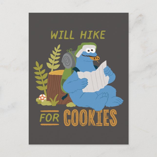 Cookie Monster | Steigt für Cookies Postkarte (Vorderseite)