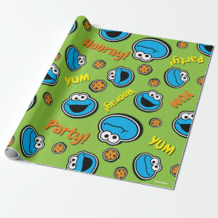 Cookie Monster Sticker Muster Geschenkpapier