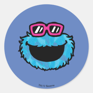 Cookie Monster Summer Vibes Runder Aufkleber