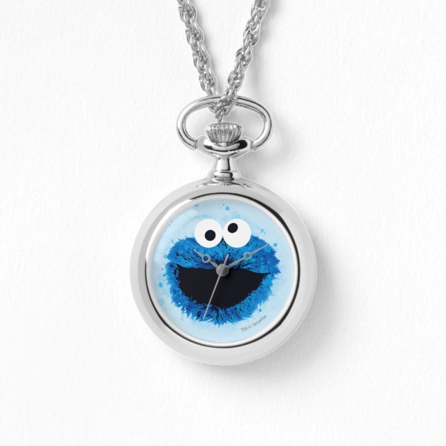 Cookie Monster | Trend Wasserfarbe Armbanduhr (Vorderseite)