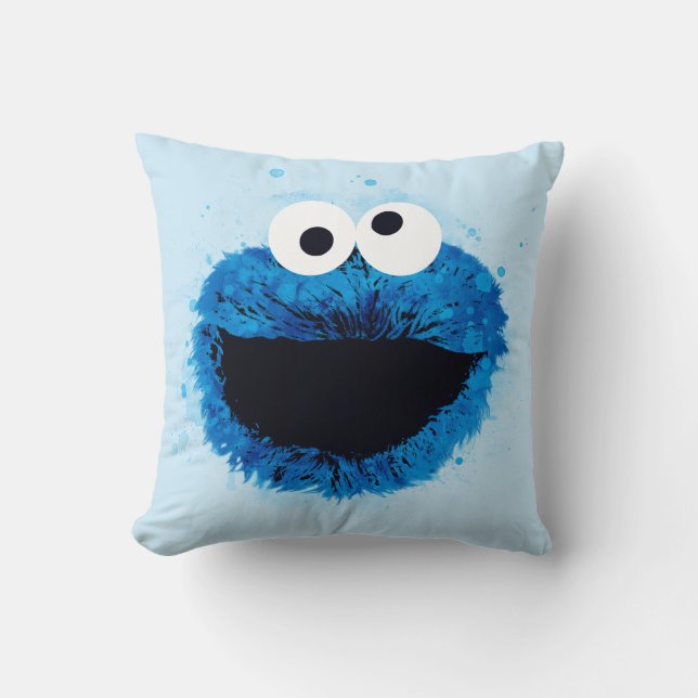 Cookie Monster | Trend Wasserfarbe Kissen (Vorderseite)