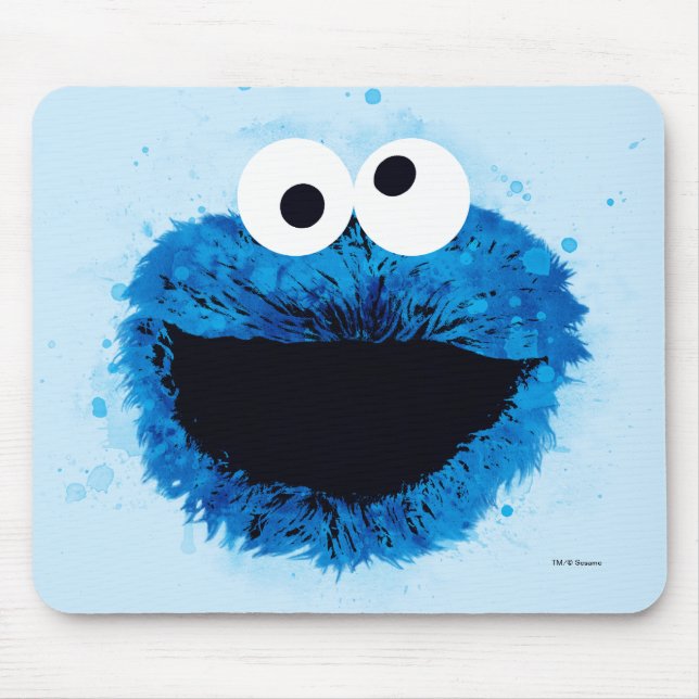 Cookie Monster | Trend Wasserfarbe Mousepad (Vorne)