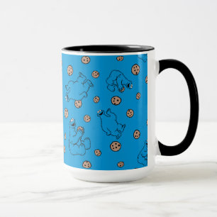 Cookie Monster und Cookies Blaues Muster Tasse