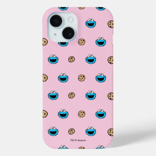 Cookie Monster und Cookies Pink Muster iPhone 15 Hülle