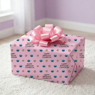 Cookie Monster und Cookies Pink Muster Geschenkpapier Set