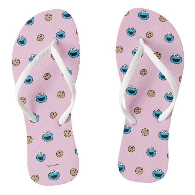 Cookie-Monster und Cookies rosa Muster Flip Flops (Fußbett)