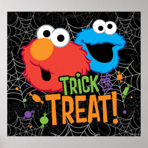 Cookie-Monster und Elmo - Süßes oder Saures Poster