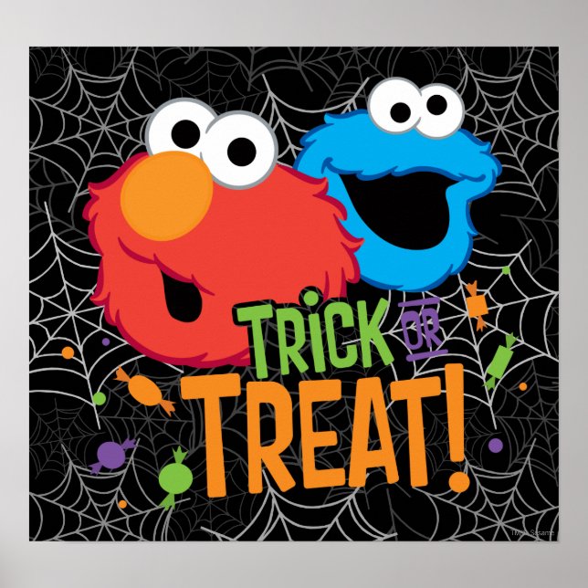 Cookie Monster und Elmo - Trick oder Treten Poster (Vorne)