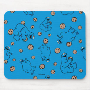 Cookie Monster und Kekse Blaues Muster Mousepad
