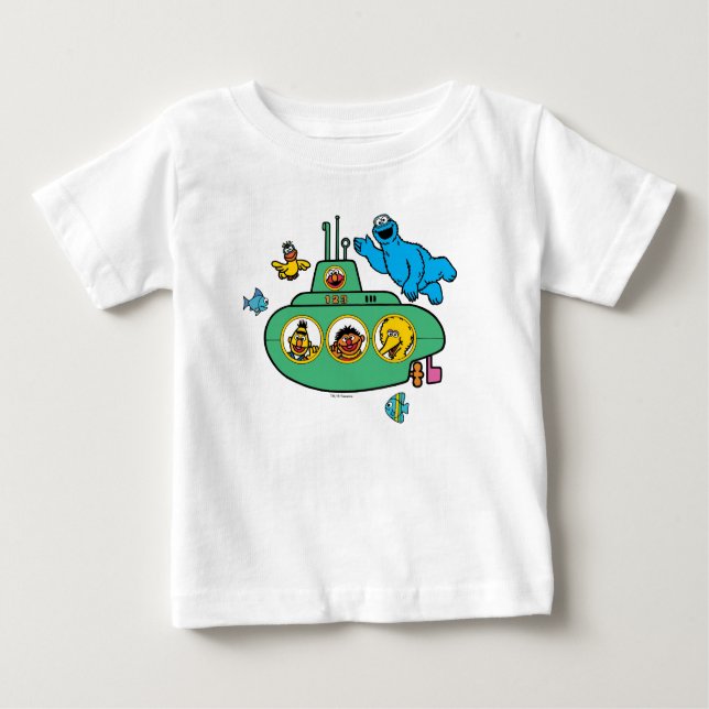 Cookie Monster und Sesam Pals U-Boot Baby T-shirt (Vorderseite)