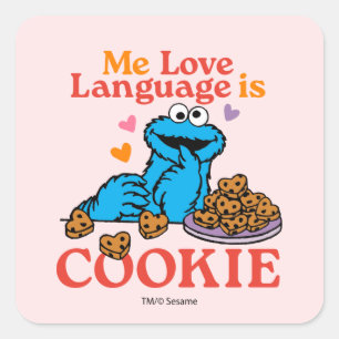 Cookie Monster   Valentinstag-Zitat Quadratischer Aufkleber