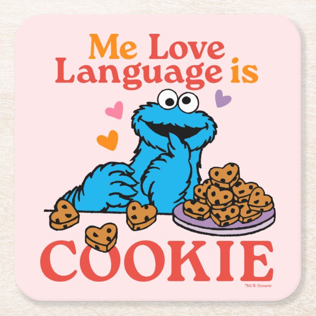 Cookie Monster | Valentinstag-Zitat Rechteckiger Pappuntersetzer (Vorderseite)