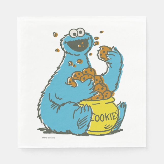 Cookie Monster Vintag Serviette (Vorderseite)