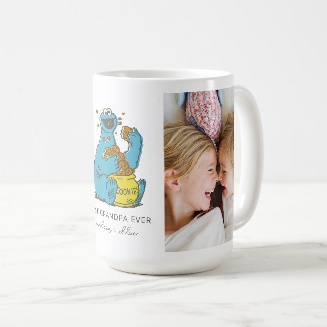 Cookie Monster Vintage | Bester Opa - Foto Kaffeetasse (VorderseiteRechts)
