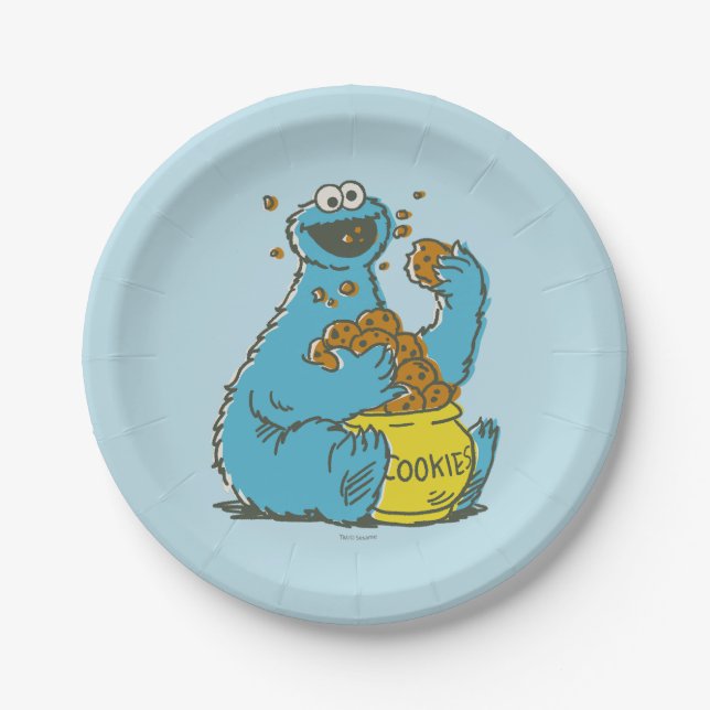 Cookie Monster Vintage Pappteller (Vorderseite)