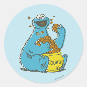 Cookie Monster Vintage Runder Aufkleber