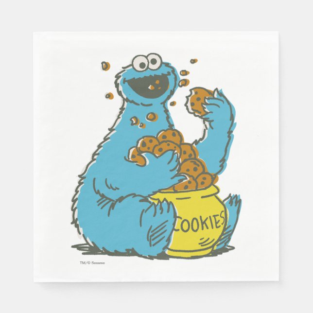 Cookie Monster Vintage Serviette (Vorderseite)