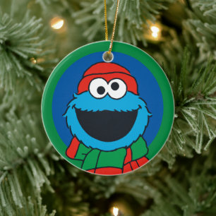 Cookie Monster-Winter-Schal Keramik Ornament