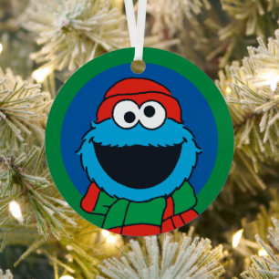Cookie Monster-Winter-Schal  Ornament Aus Metall