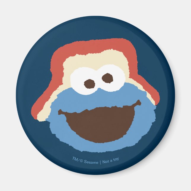 Cookie Monster Woodland Face Magnet (Vorne)