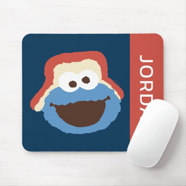 Cookie Monster Woodland Face | Name hinzufügen Mousepad (Mit Mouse)