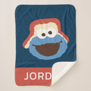 Cookie Monster Woodland Face Name hinzufügen Sherpadecke