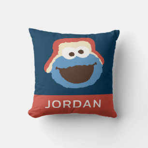 Cookie Monster Woodland-Gesicht Füge Deinen Name Kissen
