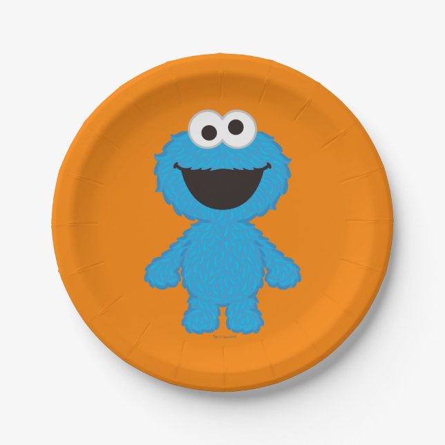 Cookie Monster Wool Style Pappteller (Vorderseite)