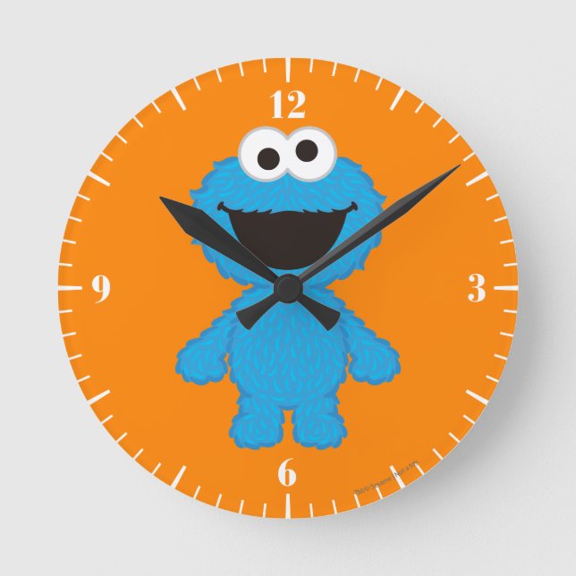 Cookie Monster Wool Style Runde Wanduhr (Vorderseite)