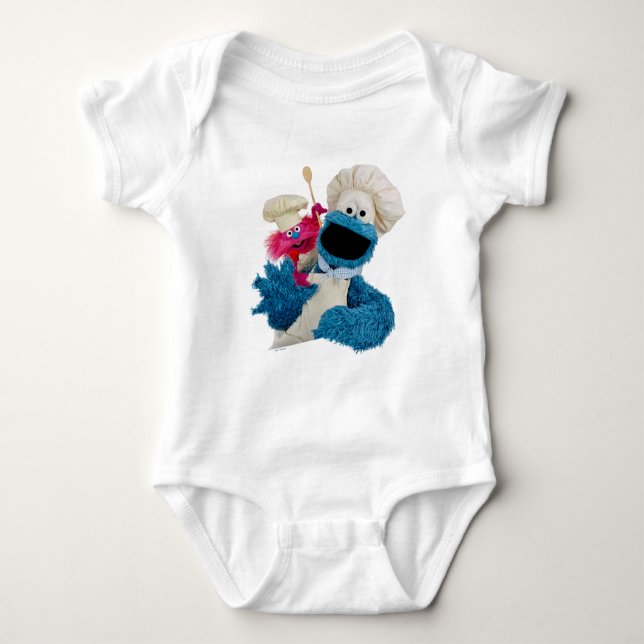 Cookie Monsters Feinschmecker LKW Friends Baby Strampler (Vorderseite)