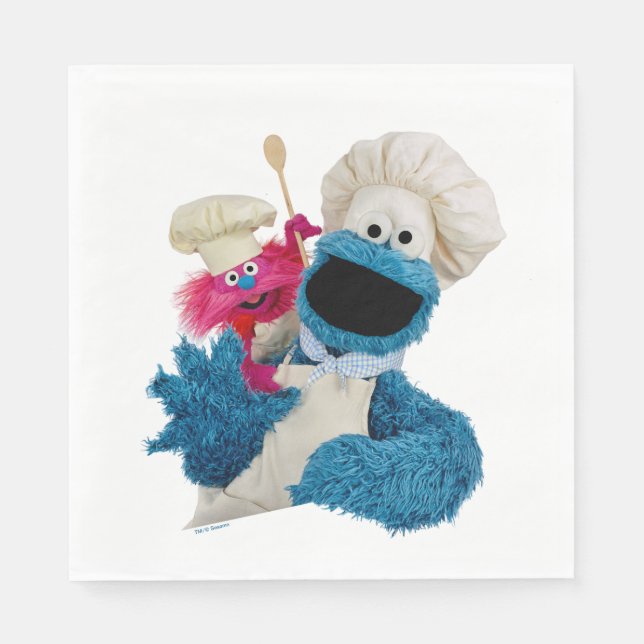 Cookie Monsters Feinschmecker LKW Friends Serviette (Vorderseite)