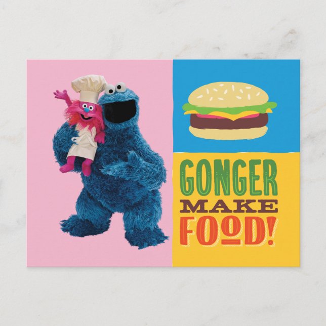 Cookie Monster's Feinschmecker Truck | Gonger Make Postkarte (Vorderseite)