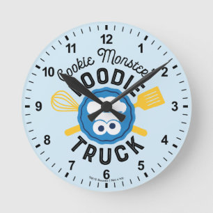 Cookie Monster's Feinschmecker Truck Logo Runde Wanduhr