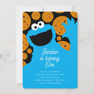 Cookie Monsters Geburtstagskeksbash Einladung