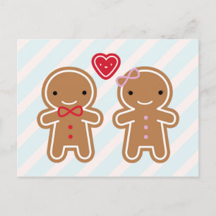 Cookie Niedlich Kawaii Gingerbread Couple Postkarte