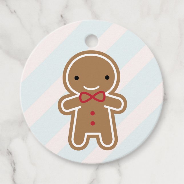 Cookie Niedlich Kawaii Gingerbread Man Geschenkanhänger (Vorderseite)