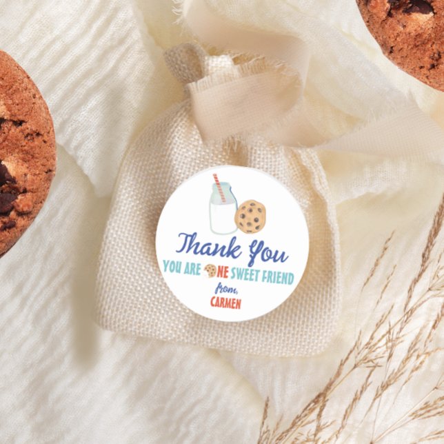 Cookie One Sweet First Birthday Runder Aufkleber (Von Creator hochgeladen)