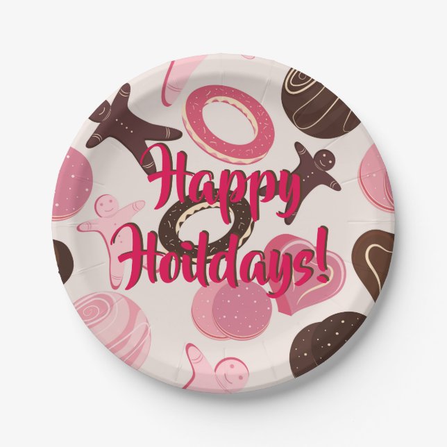 Cookie Party Spaß glückliche Ferien! Pappteller (Vorderseite)