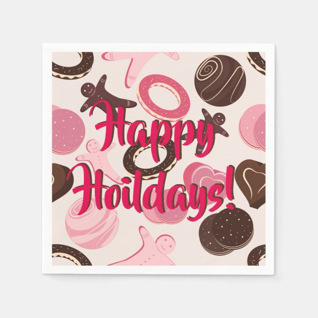 Cookie Party Spaß glückliche Ferien! Serviette (Vorderseite)