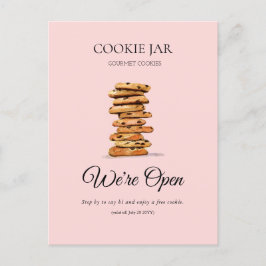 Cookie Shop Bäckerei Wir sind offen für Werbeaktio Postkarte